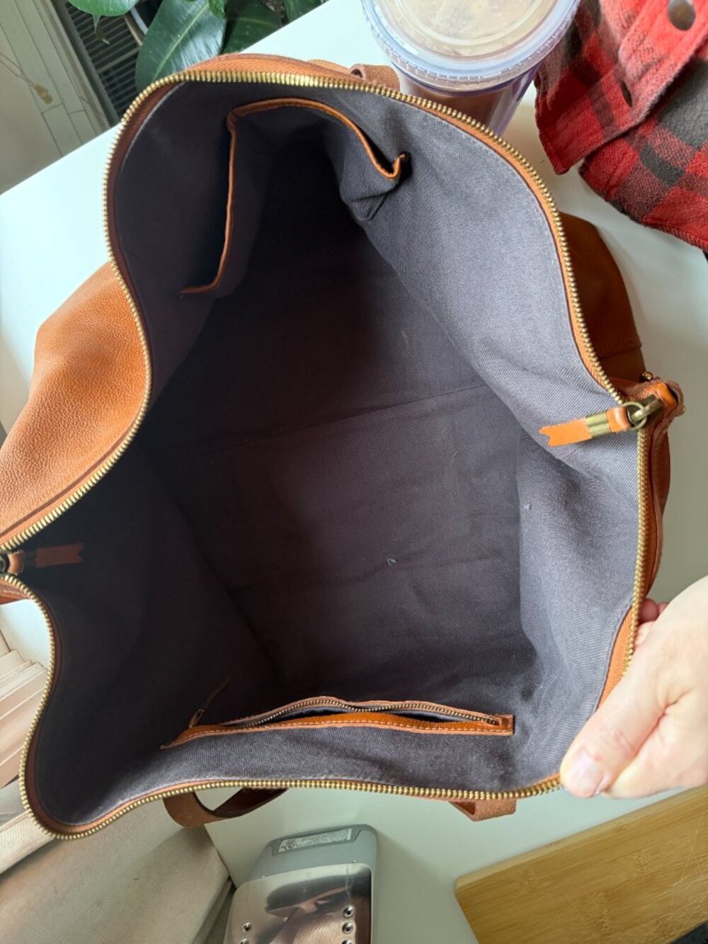 Madewell Transport Weekender Leather Bag English Saddle - Excellent Condition - Picture 4 of 9
